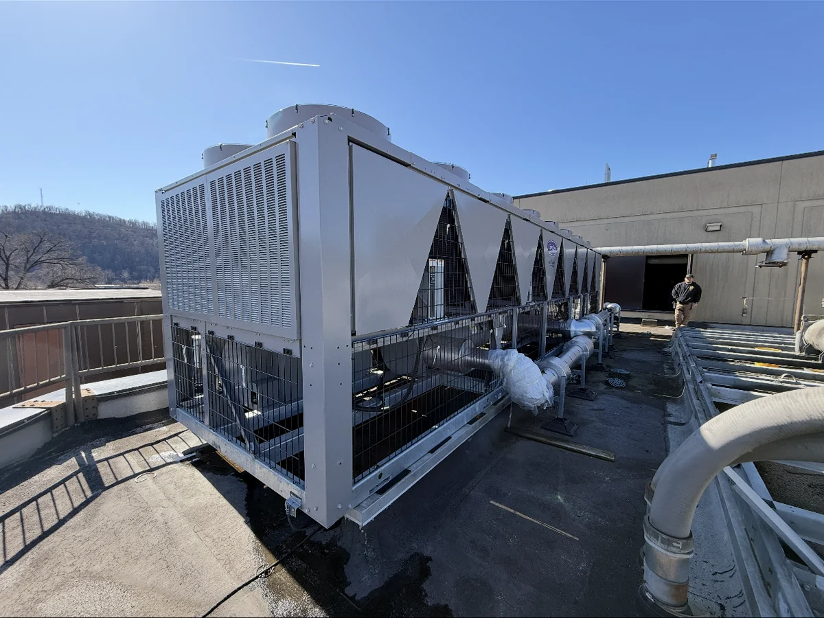 Owner-authorized photograph of industrial chiller equipment